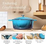 Nuovva Enamelled Cast Iron Dutch Oven 5 Quart Blue 24cm with Lid view 7
