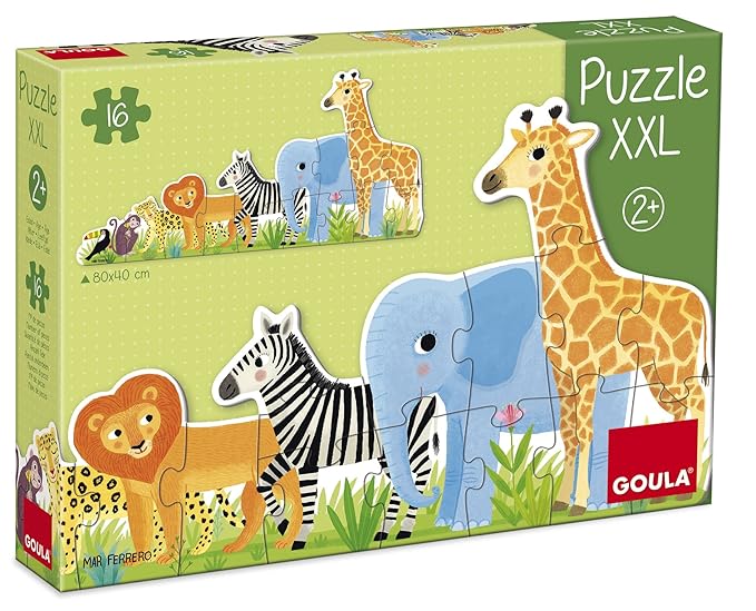 Jumbo Spiele Goula D53426 - Puzzle XXL - Dschungel, von klein bis groß