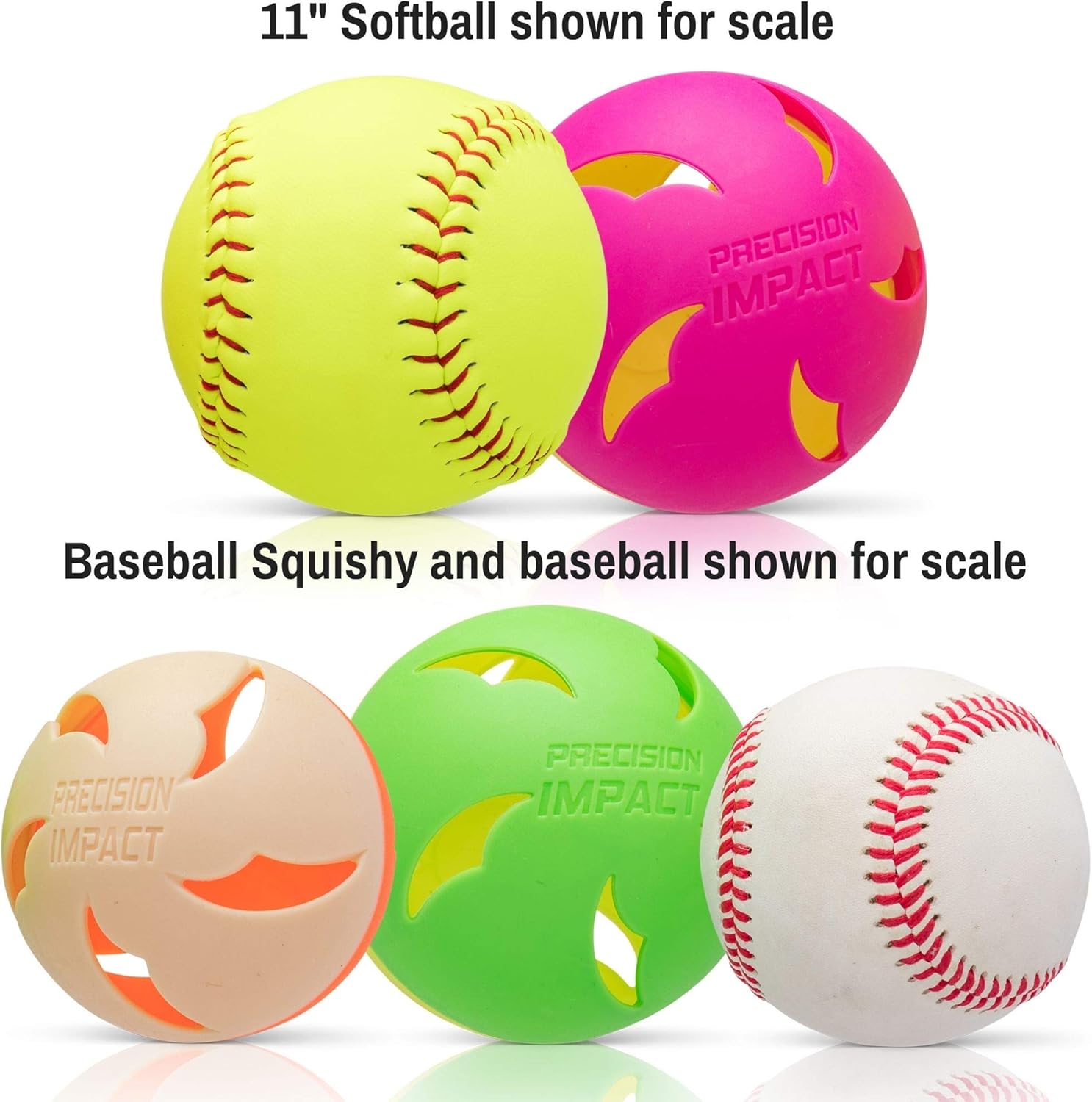 Precision Impact Softball Practice Balls: Heavy-Duty Lightweight Balls for Softball Hitting Training (8-Pack) : Sports & Outdoors