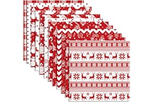 24 Sheets Christmas Scrapbook Paper 12x12 Red Christmas Theme Pattern Scrapbook Paper for DIY Albums Journals Card Making