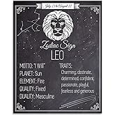 Leo Zodiac Sign 11x14 Unframed Print – Vintage Astrology Wall Art, The Lion Constellation Illustration for Home, Office, or Study Décor