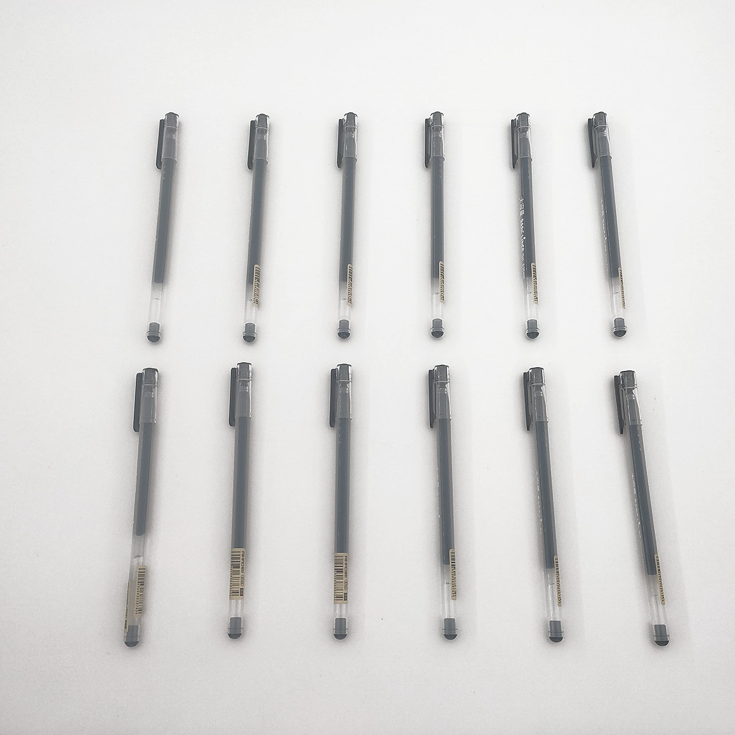 MCKhome 0.35MM Fine Nib Liquid Ink Rollerball Pen - Pack of 12 (Black)