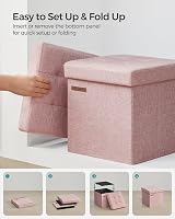 SONGMICS Storage Ottoman 30x30x30 cm Jelly Pink LSF028R51 view 7