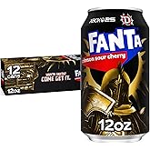 Fanta Crimson Sour Cherry Soda Soft Drink Cans, 12 fl oz, 12 Pack | Fridge pack, Diablo IV limited edition, caffeine-free, naturally flavored
