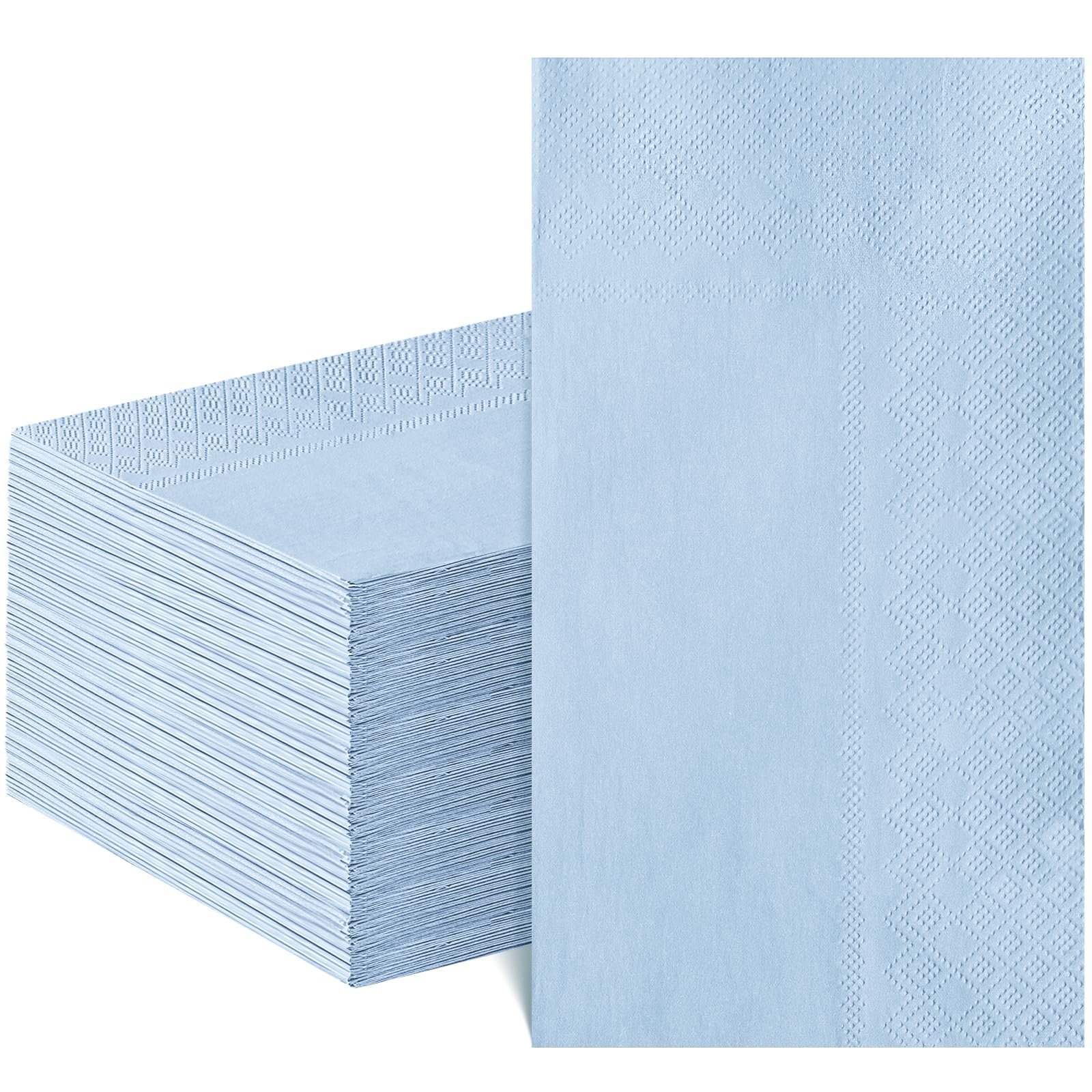 Photo 1 of NatNarr Light Blue Napkins, Disposable Blue Dinner Napkins Decorative Paper Hand Towels for Bathroom Paper Napkin for Wedding, Baby Shower, Bathroom, Kitchen