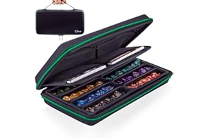 SIQUK Green EVA Dice Case with Detachable Tray and Handle for Dungeons & Dragons and Other RPG Games