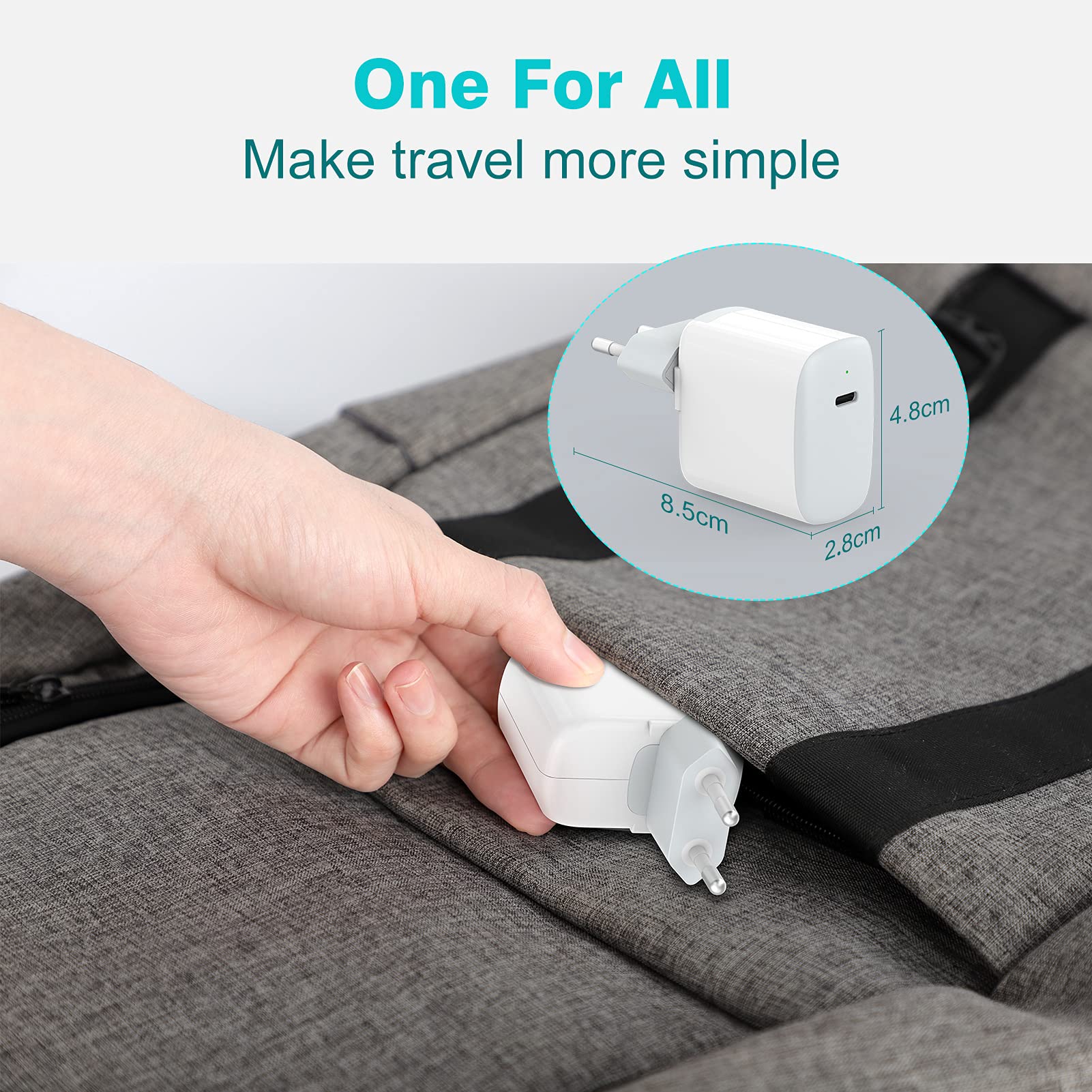 30W USB C Ladegerät Kompatibel mit MacBook air 13 12 Zoll, iPad Pro 13, 12.9, 11 Zoll 2024 2023 2022 2021 2020 2019 M4 M2 M1, iPad Air, Mini 6, iPad 10, iPhone 16 15, Pixel 8 7, 2M/6.6FT USB-C Kabel 7