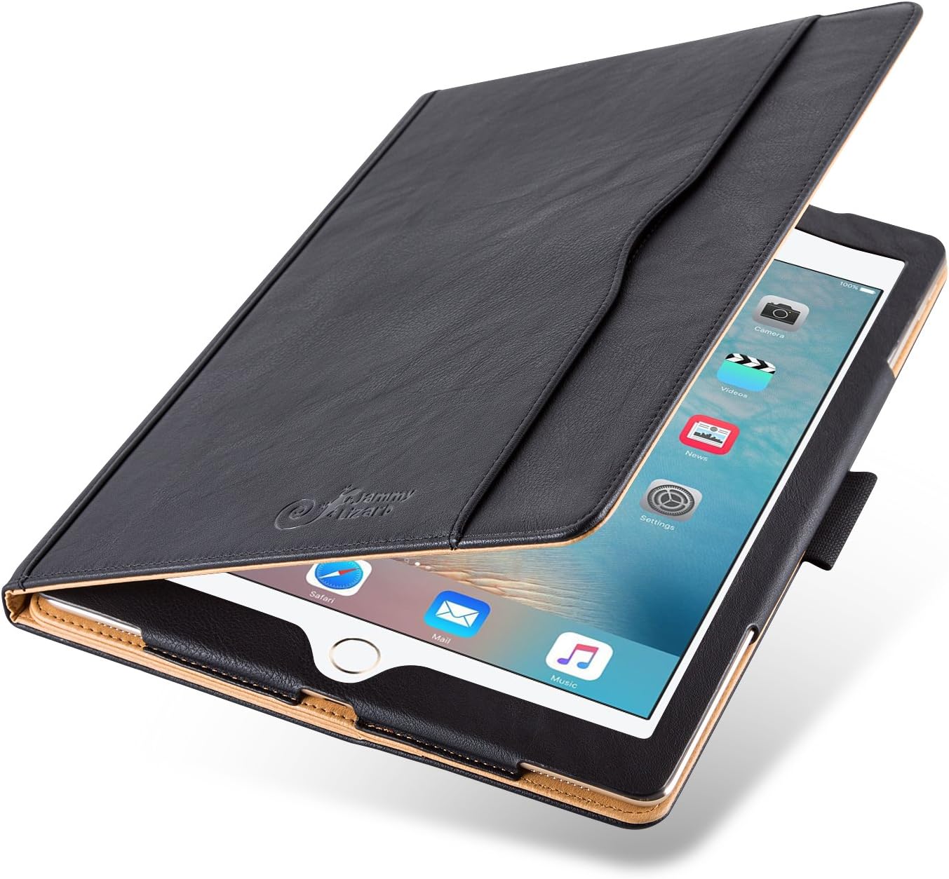iPad Pro Case The Original Black & Tan Leather Smart Cover for iPad