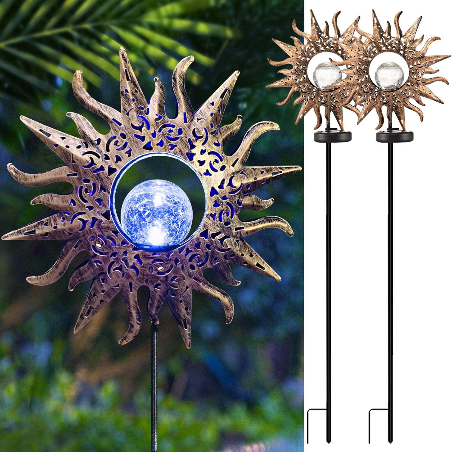 EOYIZW Sun Solar Lights Garden Decor, Garden Solar Lights