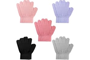 ONESING 3-24 Pairs Kids Gloves Knit Gloves for Kids Winter Gloves White Kids Gloves Finger Boys Gloves for Girls