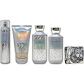 Bath & Body Works Platinum 4 Piece Set - Fragrance Mist, Body Scrub, Body Wash and Body Lotion - with a Charcoal Scrub Bar Soap - Full Size