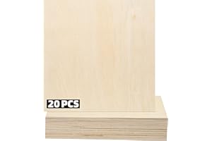 TX LITEART Baltic Birch Plywood - 1/8 Inch Thickness - 12" x 12" Square Wood Sheets - Pack of 20