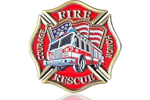 LZWIN Firefighter's Courage and Honor Challenge Coin – Fire Rescue Prayer Medallion
