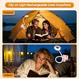 Akynite 3W Rechargeable Clip-On Bed Light Pink 28 LEDs Type C Charge view 7