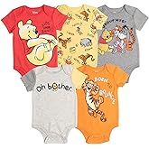Disney Baby 5 Pack Bodysuits Newborn to Infant Sizes (Newborn - 24 Months)