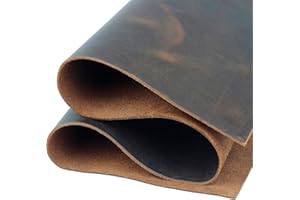 TOP-RANK LEATHER SINCE 2015 Toprank Genuine Leather Sheets for Crafts 12''X12'' Precut Full Grain Leather Tooling Leather (1.6mm) Cowhide Leather Pieces Square, Tan