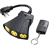 DEWENWILS Outdoor Remote Control Outlet, Wireless Remote Outlet Power Switch, Weatherproof 15 AMP Heavy Duty Electrical Plug,