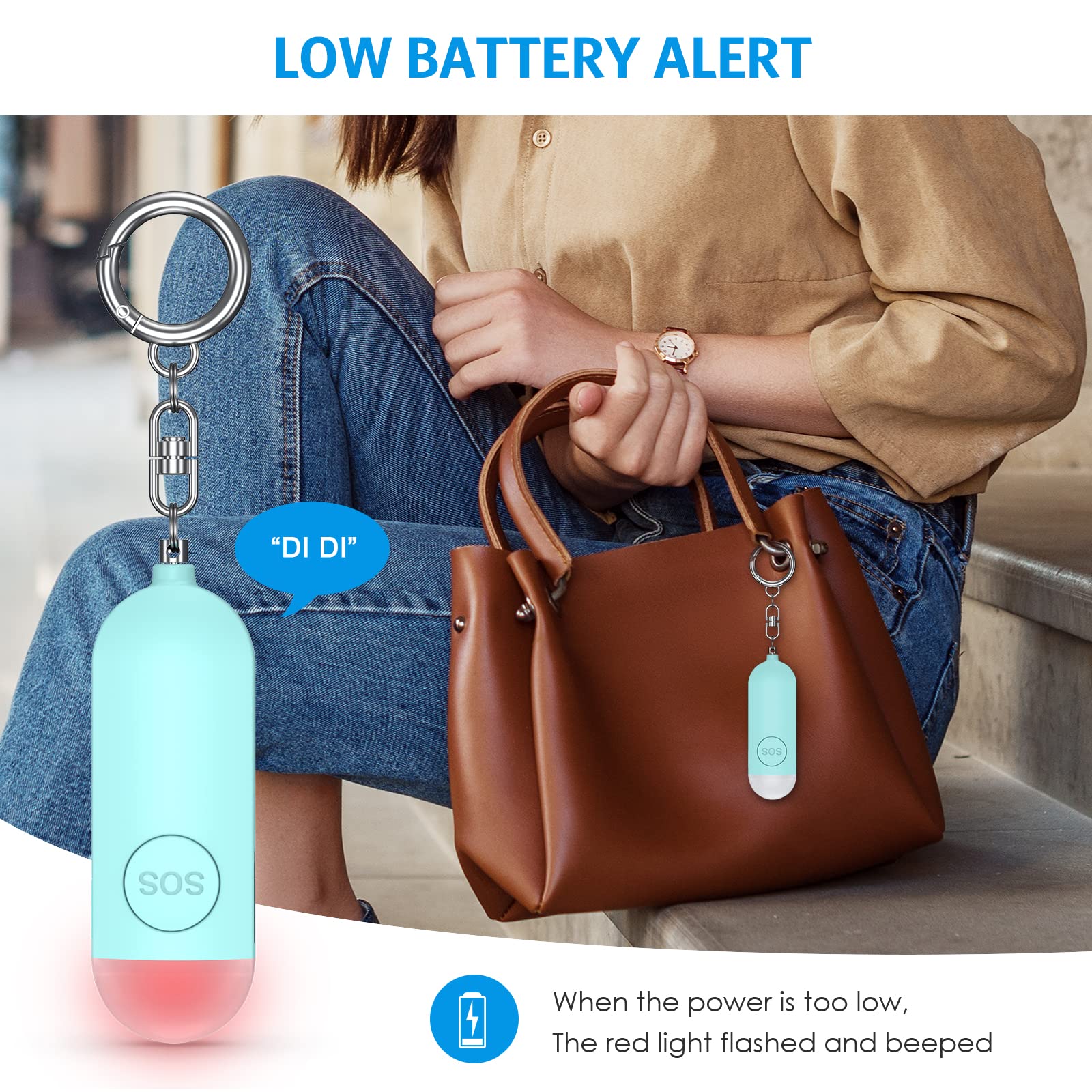 AMIR Safe Sound Personal Alarm - 130DB Keychain with LED Lights, Emergency Safety Alarm for Women, Men, Children, Elderly - Blue