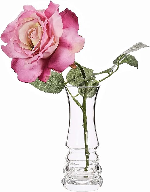 SOLAVIA Clear Glass Single Stem Flower Table Vase 16cm high, Glass