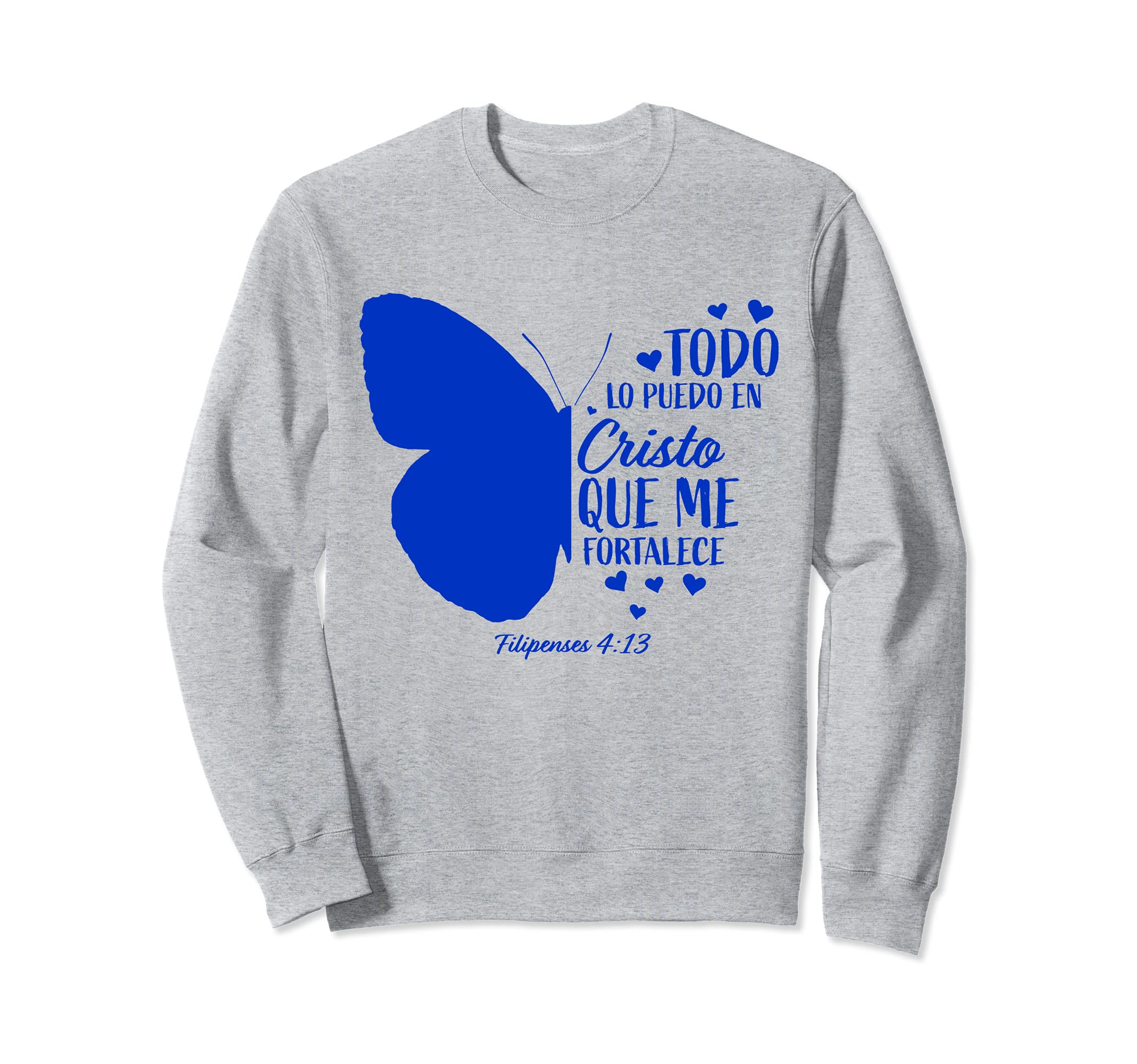 Cute Spanish Christian Bible Verse Women Religious Butterfly Sweatshirt