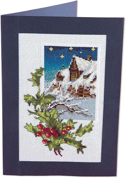 Biglietti Di Natale A Punto Croce.Kit Punto Croce Panna Ot 1742 Biglietto Di Natale Casa Di Agrifoglio E Neve Amazon It Casa E Cucina