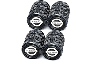 LAWMM Tire Valve Caps, Valve Stem Caps for Nissan Versa Sentra Altima Rogue Murano Frontier Pathfinder Titan, Alloy Car Tire Caps for Corrosion Resistant Leak-Proof Car Accessories, Black