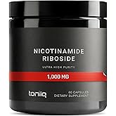 Toniiq Nicotinamide Riboside 1000 mg – High-Potency NR Supplement & NAD Supplement – Stabilized NRHM Formula - 60 Vegan Capsules – Third-Party Tested