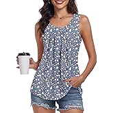 syoss Women's Tank Tops Dressy Casual Sleeveless Blouses Summer Loose Fit Outfits Trendy Shirt