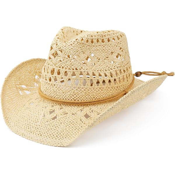 Straw Cowboy Hats for Women Sparkly Western Cowgirl Hat for  display picture 2