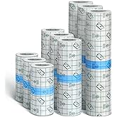 Nuanchu 9 Rolls Tattoo Aftercare Bandage Waterproof Transparent Stretch Adhesive Bandages Tape Clear Tattoo Film Wrap for Swimming, 3 Sizes(4 Inch, 6 Inch, 8 Inch Wide)