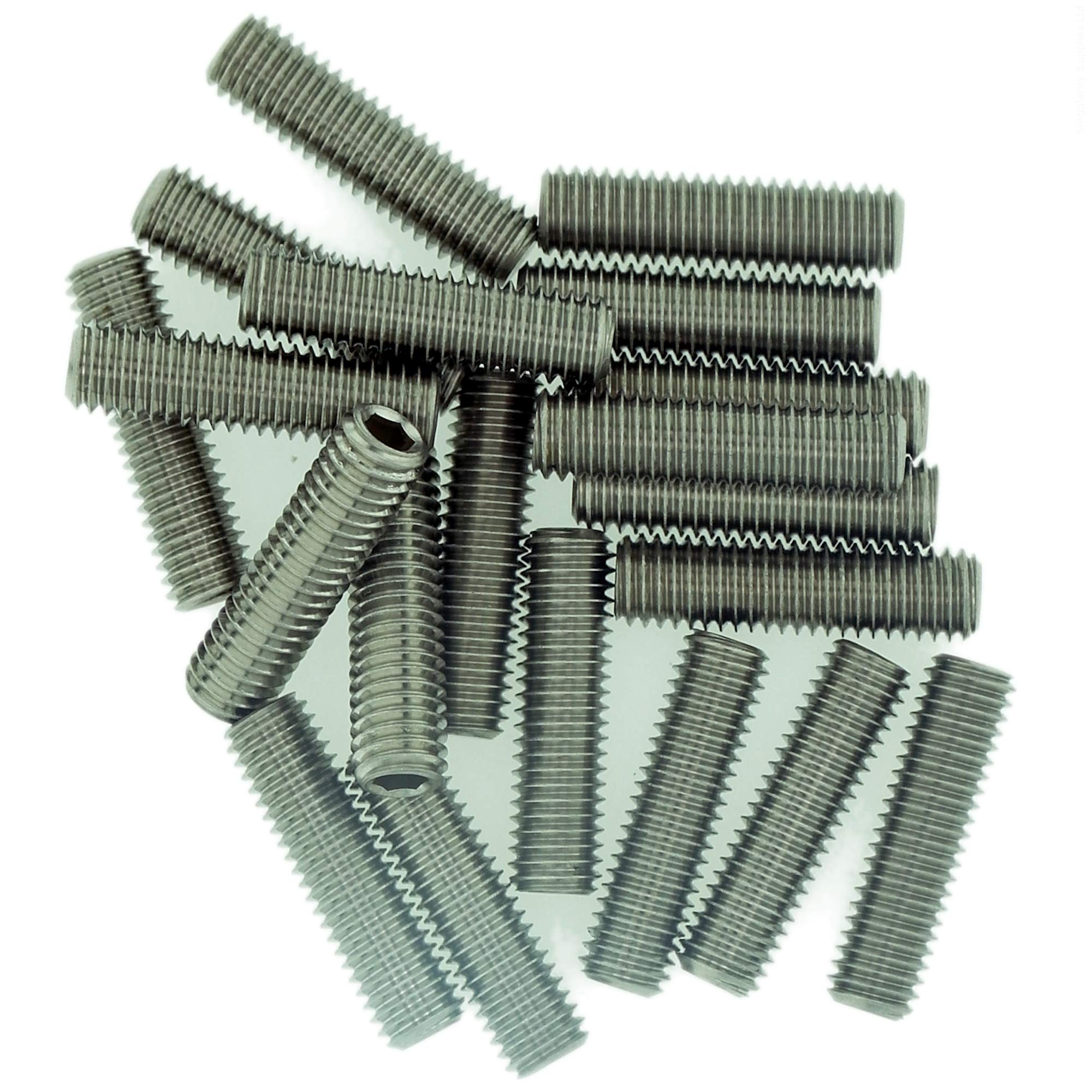 M10 (10mm x 12mm) Hex Socket Grub Screw (Flat Point) - Stainless Steel (A2) (Pack of 20)