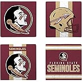 FOCO NCAA Official 4-Pack Beverage Drink Stone Coaster Set (Florida State Seminoles)
