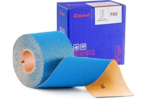 SpeTool 80 Grit PSA Longboard Sandpaper Roll 2-3/4 Inch Wide Continuous 8-3/4 Yards, Film Ceramic Self Adhesive Stickyback Sa