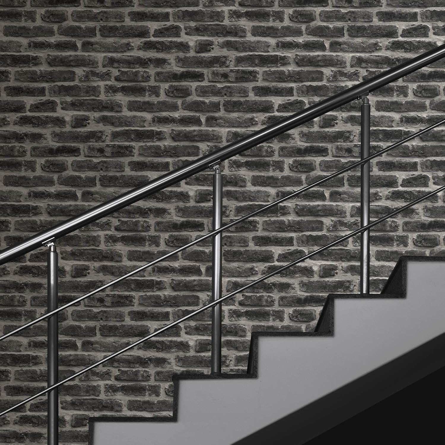 Superfresco Easy Brick Effect Black/Grey Wallpaper, 52 x 1000 cm - Image 4