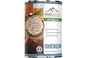 Mountain Essentials Fully Cooked Chicken 14.5 oz – Canned White Meat for Daily Meals, Camping & Emergency Food – Great for Lunch, Dinner, or Snacks – 5-Year Shelf Life – Made in USA – Gluten Free, No Carbs – pack of 1
