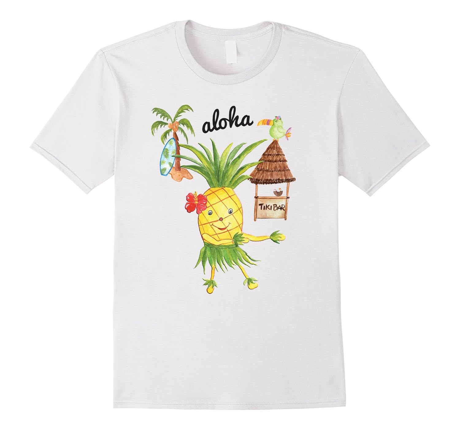“Aloha” Pineapple Hula Dancer Hawaiian Vacation T ShirtFL Sunflowershirt