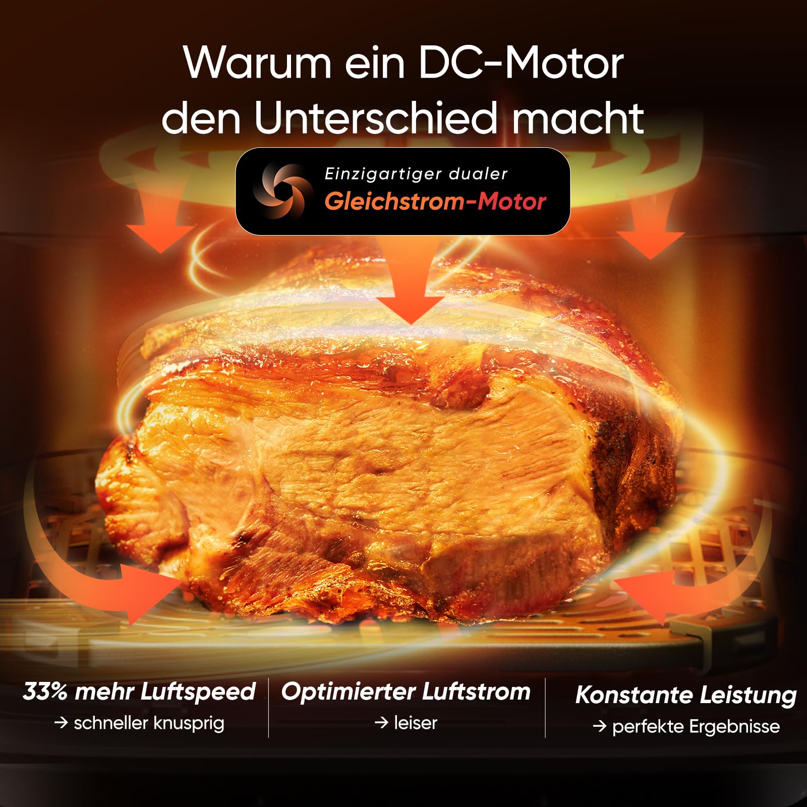 COSORI Airfryer | Turbo Tower Compact | Heißluftfritteuse 2 Kammern Keramikbeschichtung | 8,6L Double Stack mit mehreren Lüfterstufen | 2700W| Schwarz | DC861 6