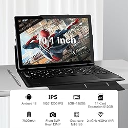 BYYBUO Tablet 10.1 inch, 2 in 1 Android 12 Tablets