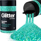 Hemway Holographic Turquoise Glitter Shaker 130g Fine 1/64 in Metallic Flake