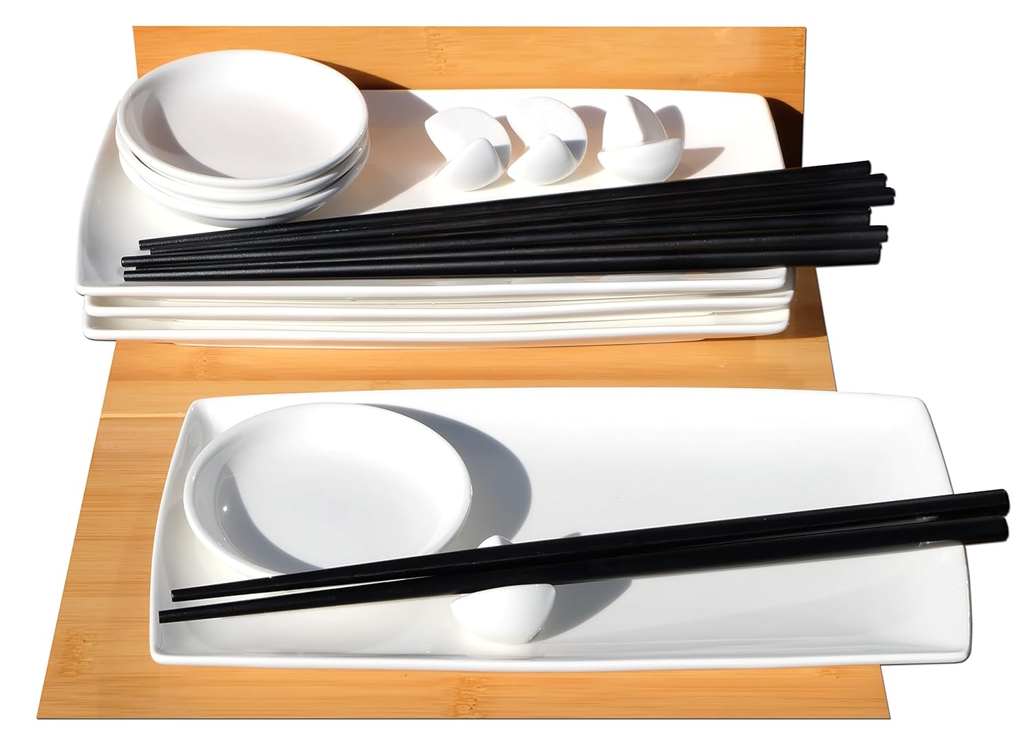 Japanese Style White Sushi Set for 4 Amazon.co.uk Kitchen & Home