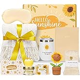 Self Care Gift Baskets for Women, Get Well Soon Spa Care Package After Surgery Inspirational Thinking of You Sympathy Gift Basket, Sending Sunshine Sunflower, Unique Christmas Birthday Gifts for Women