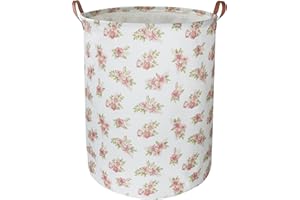 NTAOHAMPER Pink Flower Laundry Hamper, laundry Basket, Nursery Hamper,Waterproof Storage Bin for Bedroom,Clothes Organizer Basket, Room Decor(Pink Flower)