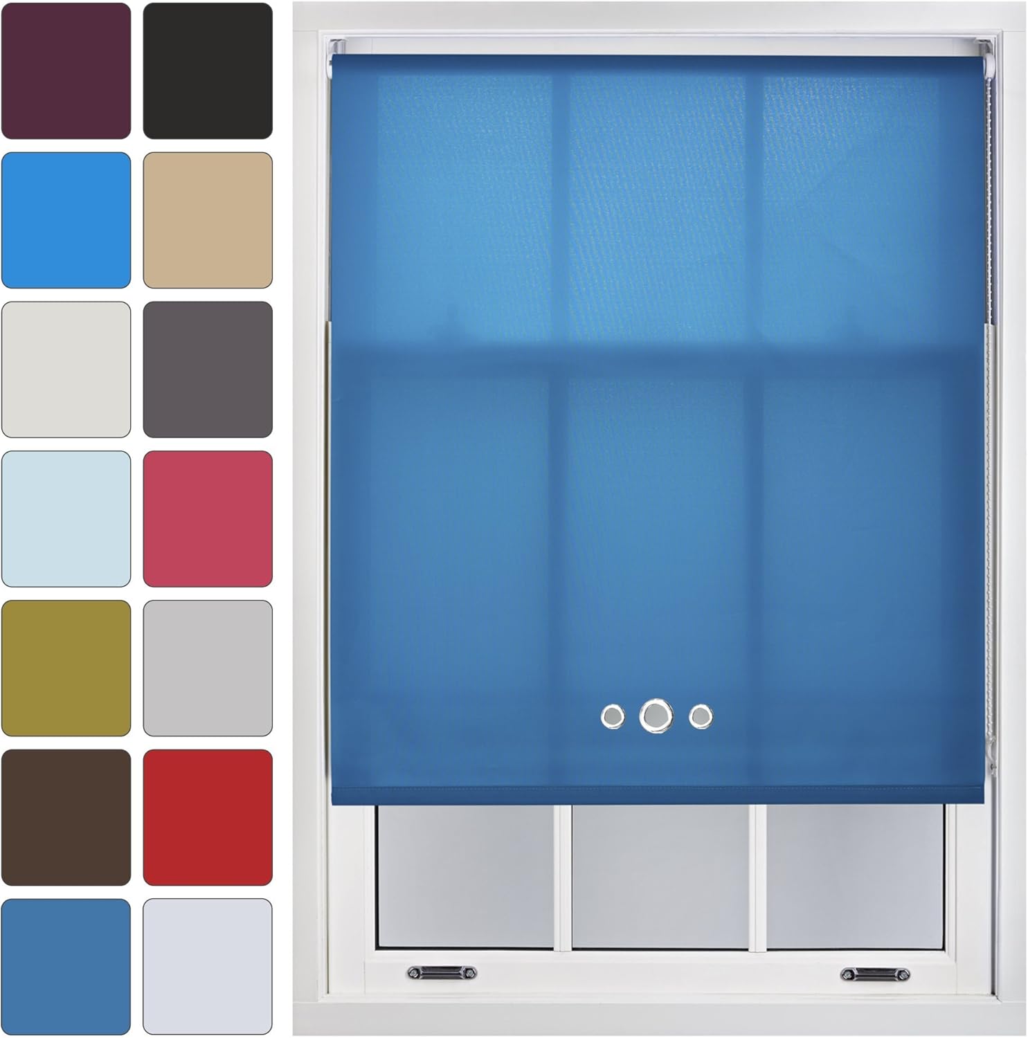 FURNISHED Made to Measure Roller Blinds Cut to Size With Triple Eyelets