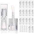 COSIDEA 18pcs Empty 6ml Square Clear PETG lip gloss tubes big deo foot wand lipgloss tube container for lip oil