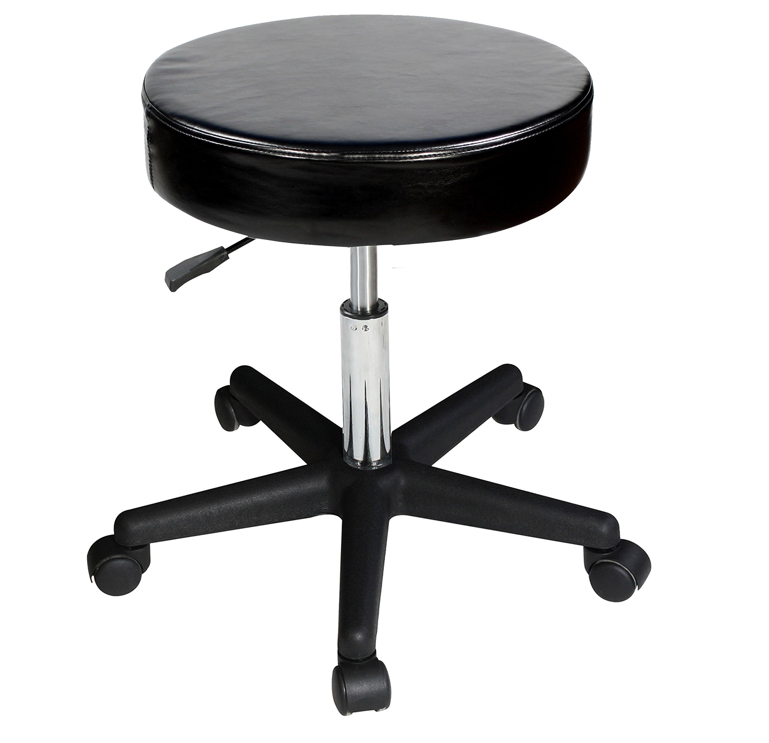 Master Massage Beauty Rolling Stool Swivel Hydraulic Massage Stool Office Chair Beauty Chair, Black Luster