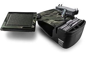 AutoExec AUE10625 Reach Front Seat Car Desk Green Camouflage Finish with Phone Mount and Printer Stand