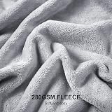 EHEYCIGA Fleece Blanket 130x165cm Silver Grey Soft Microsfiber Throw view 3