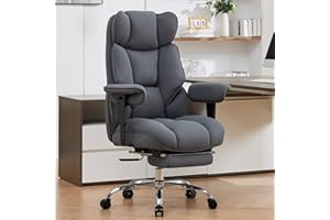 Efomao Big & Tall Office Chair for Home Office, Executive Office Chair with Footrest, Breathable Mesh Fabric, Adjustable Lumb
