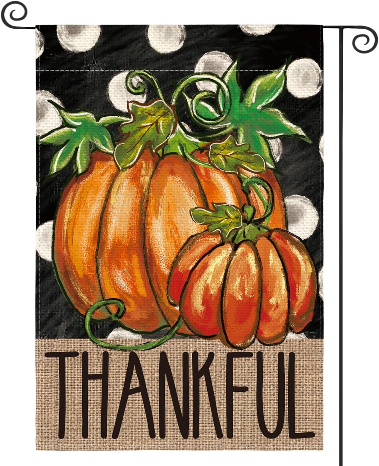 Flags - AVOIN colorlife Fall Thankful Thanksgiving Garden Flag 12x18 Inch Double Sided, Pumpkin Polka Dots Harvest Holiday Yard Outdoor Decorative Flag