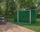 Duramax ECO 10 x 10 Metal Garden Shed Green Off-White Trim 15 Year Warranty view 3